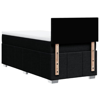 Giroletto a Molle con Materasso Nero 90x200 cm in Tessuto