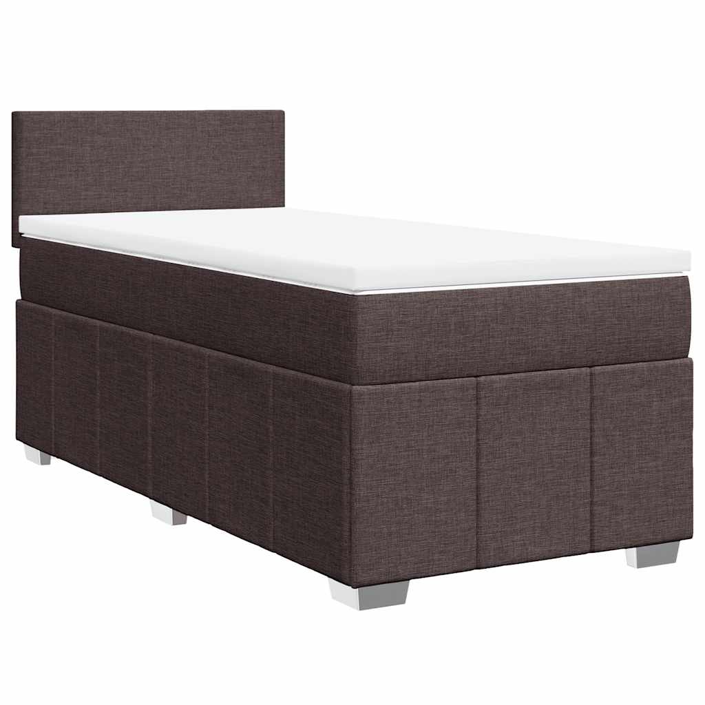 Giroletto a Molle con Materasso Marrone Scuro 90x200 cm Tessuto | homemem39