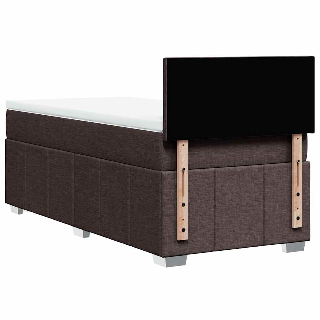 Giroletto a Molle con Materasso Marrone Scuro 90x200 cm Tessuto | homemem39