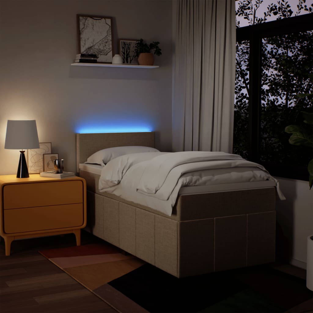 Giroletto a Molle con Materasso Crema 90x200 cm inTessuto