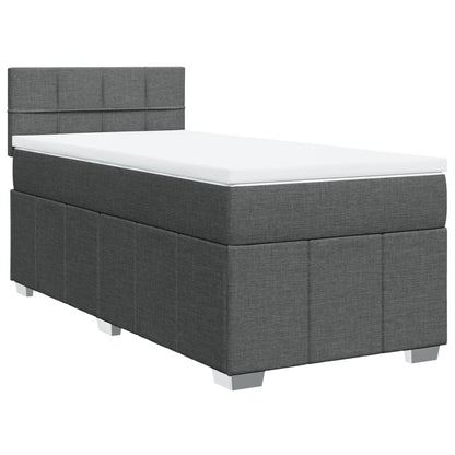 Giroletto a Molle con Materasso Grigio Scuro 90x200 cm Tessuto | homemem39