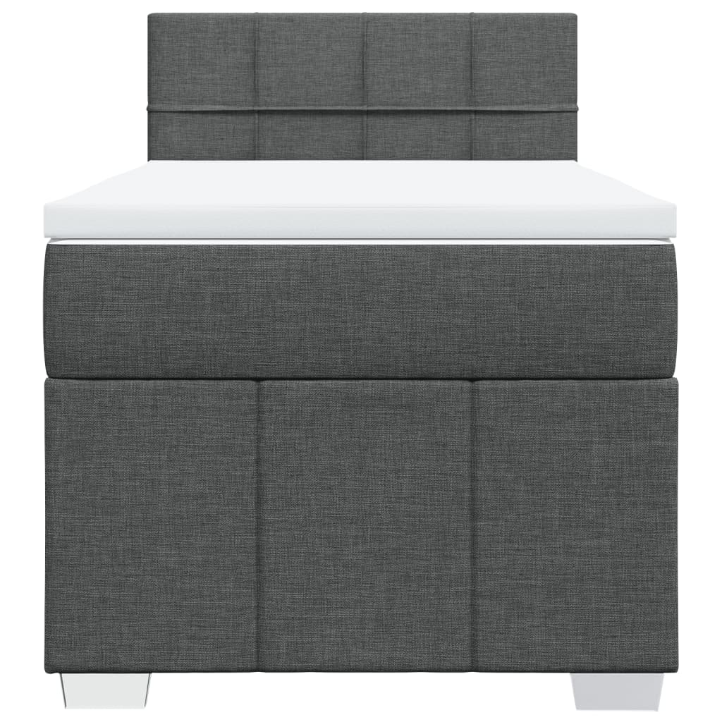 Giroletto a Molle con Materasso Grigio Scuro 90x200 cm Tessuto | homemem39