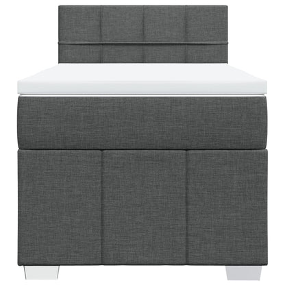 Giroletto a Molle con Materasso Grigio Scuro 90x200 cm Tessuto | homemem39