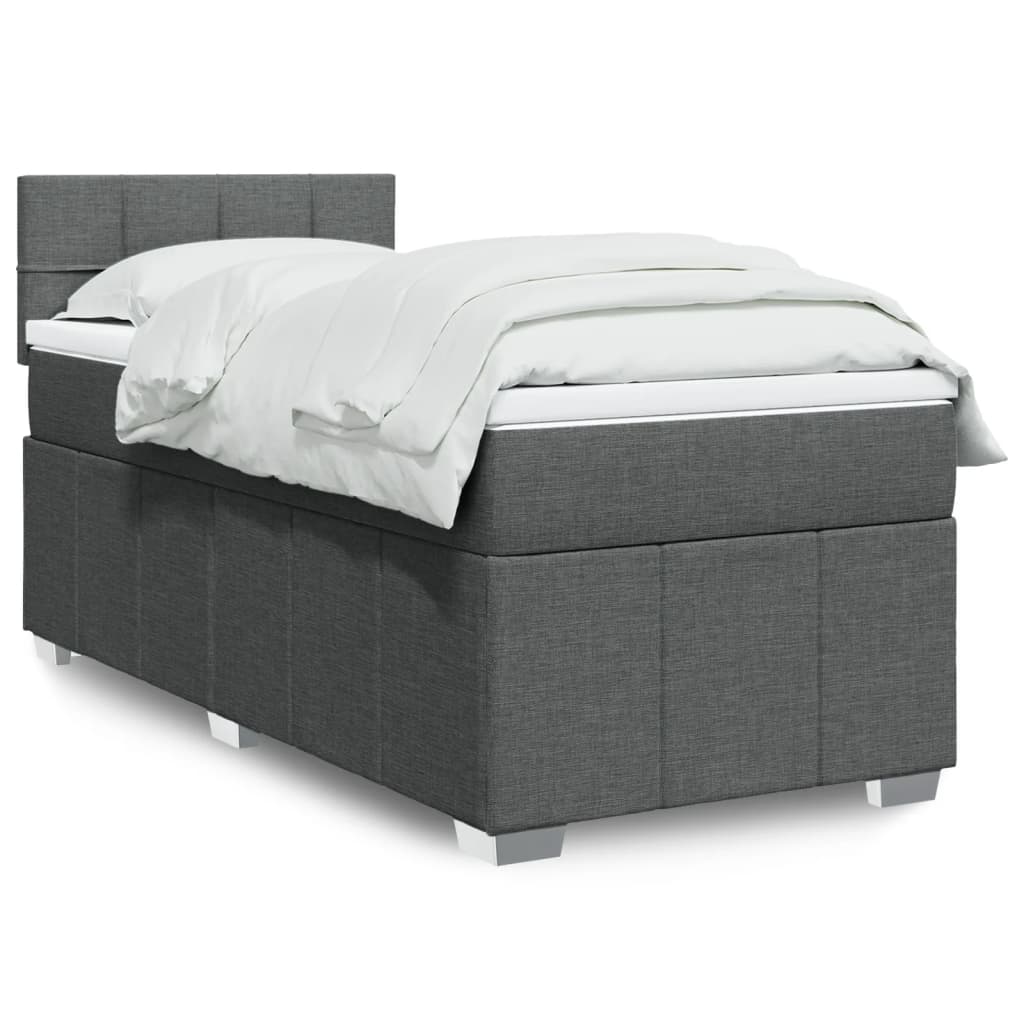 Giroletto a Molle con Materasso Grigio Scuro 90x200 cm Tessuto | homemem39