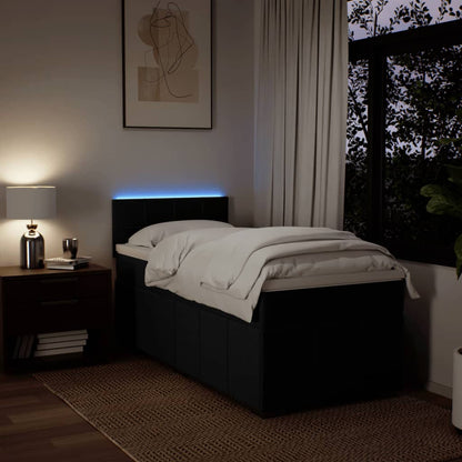 Giroletto a Molle con Materasso Nero 90x200 cm in Tessuto - homemem39