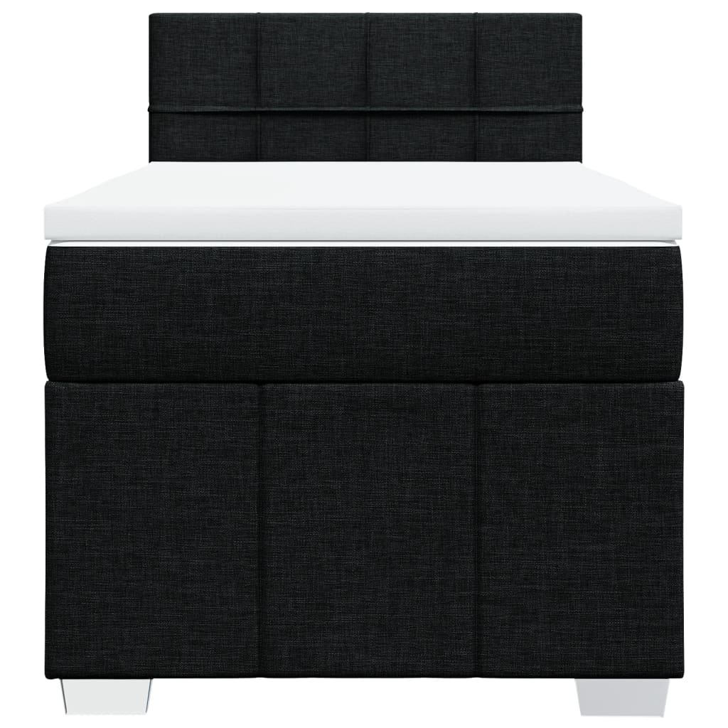 Giroletto a Molle con Materasso Nero 90x200 cm in Tessuto