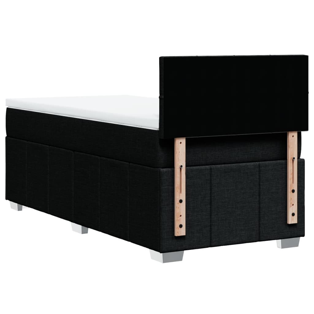 Giroletto a Molle con Materasso Nero 90x200 cm in Tessuto