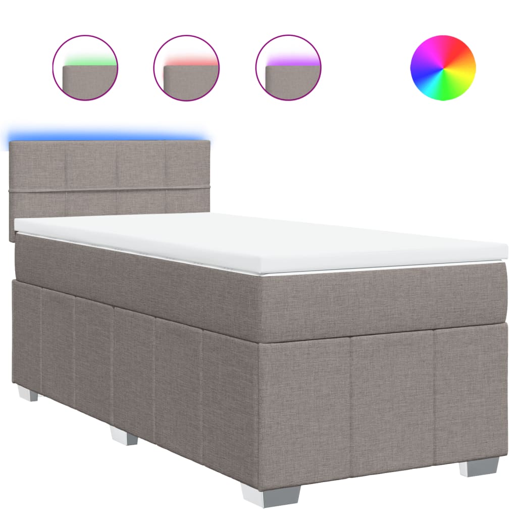 Giroletto a Molle con Materasso Tortora 90x200 cm inTessuto | homemem39
