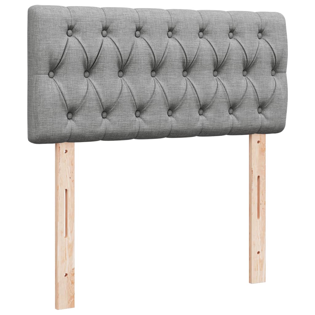 Giroletto a Molle con Materasso Grigio Chiaro 90x200 cm Tessuto