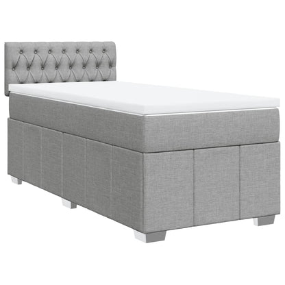 Giroletto a Molle con Materasso Grigio Chiaro 90x200 cm Tessuto