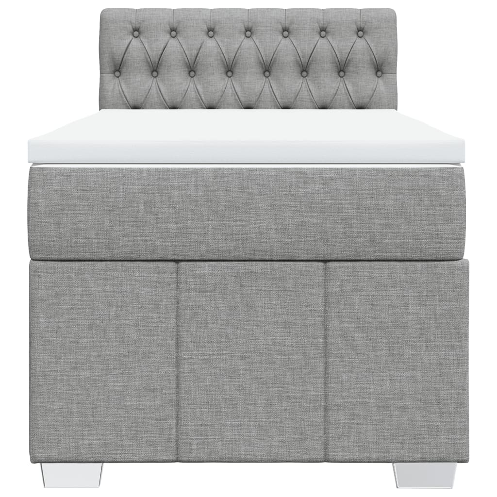 Giroletto a Molle con Materasso Grigio Chiaro 90x200 cm Tessuto