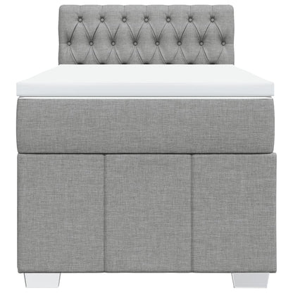 Giroletto a Molle con Materasso Grigio Chiaro 90x200 cm Tessuto