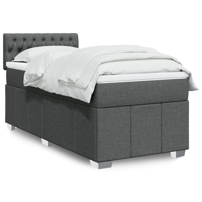Giroletto a Molle con Materasso Grigio Scuro 90x200 cm Tessuto | homemem39
