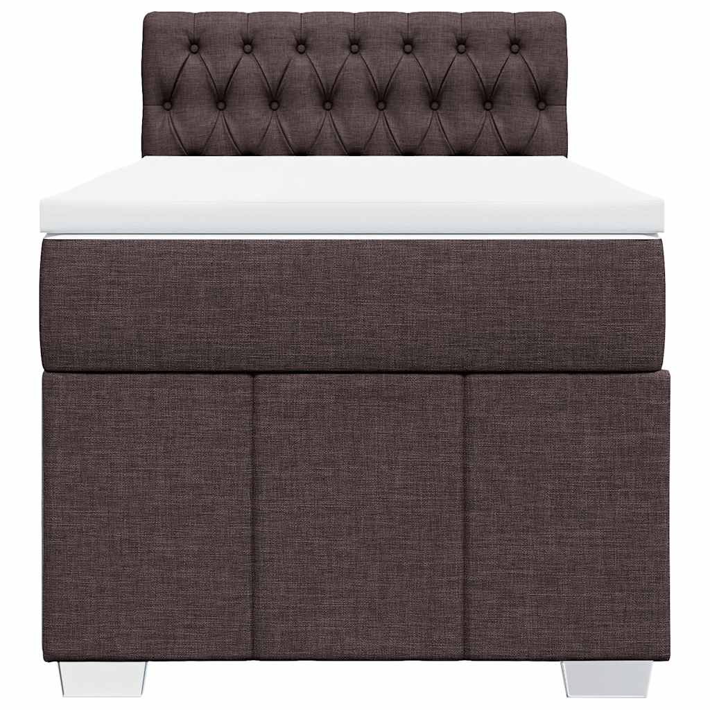 Giroletto a Molle con Materasso Marrone Scuro 90x200 cm Tessuto | homemem39