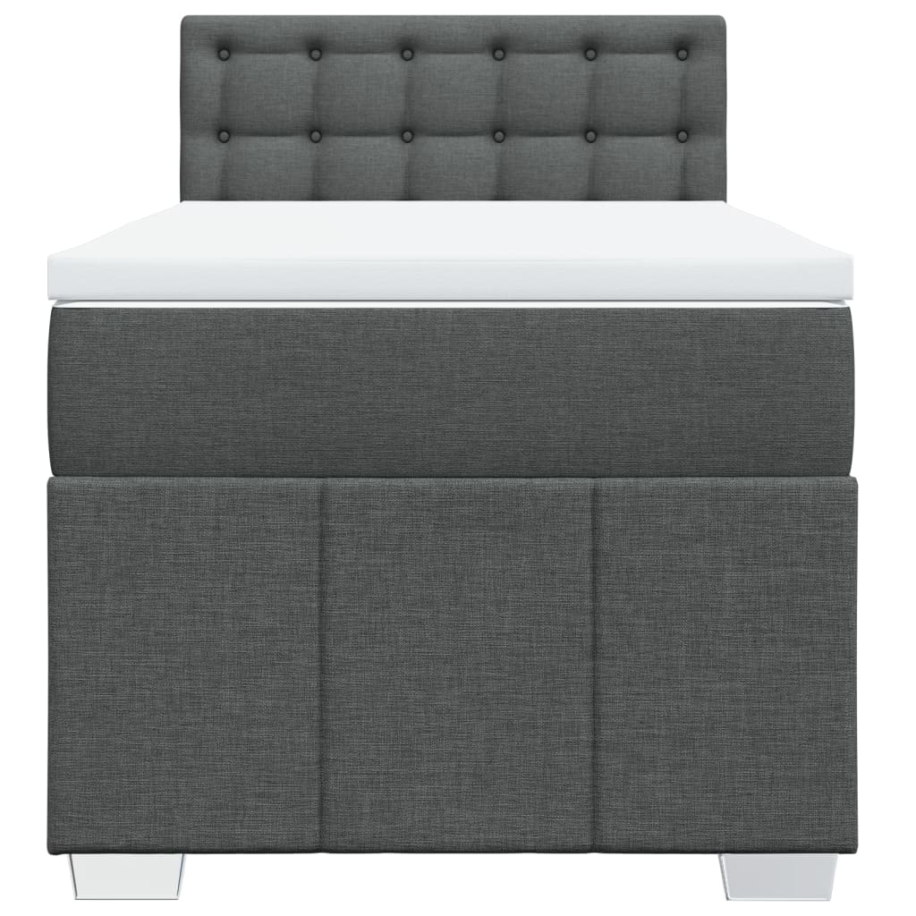 Giroletto a Molle con Materasso Grigio Scuro 90x200 cm Tessuto | homemem39