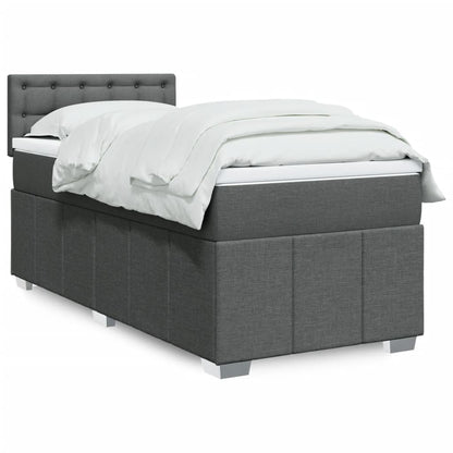 Giroletto a Molle con Materasso Grigio Scuro 90x200 cm Tessuto | homemem39