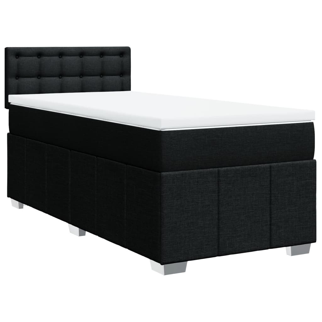 Giroletto a Molle con Materasso Nero 90x200 cm in Tessuto