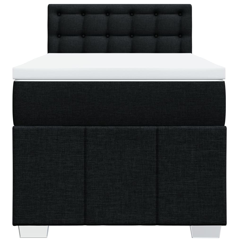 Giroletto a Molle con Materasso Nero 90x200 cm in Tessuto