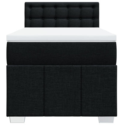 Giroletto a Molle con Materasso Nero 90x200 cm in Tessuto
