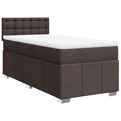 Giroletto a Molle con Materasso Marrone Scuro 90x200 cm Tessuto | homemem39