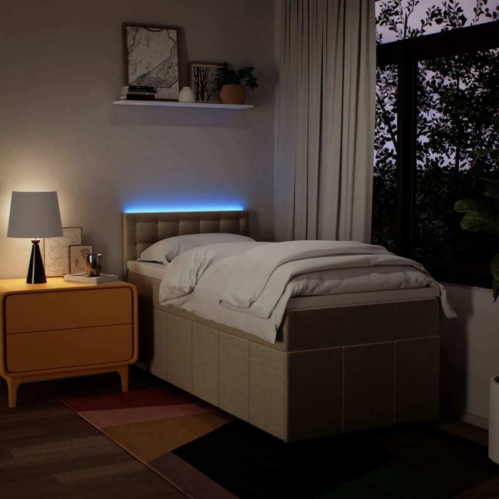 Giroletto a Molle con Materasso Crema 90x200 cm inTessuto