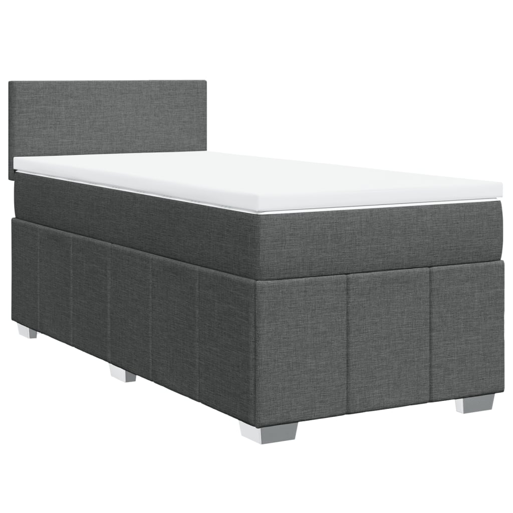 Giroletto a Molle con Materasso Grigio Scuro 100x200 cm Tessuto | homemem39