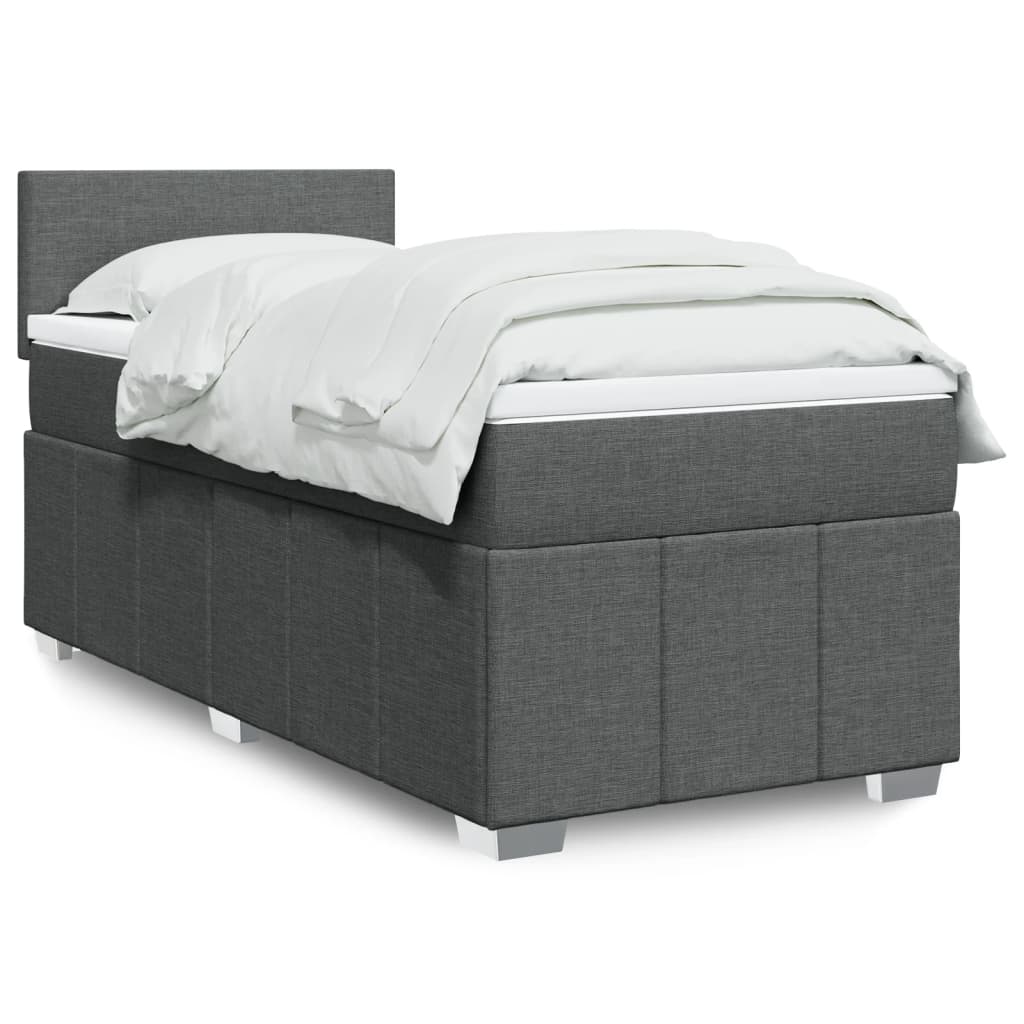 Giroletto a Molle con Materasso Grigio Scuro 100x200 cm Tessuto | homemem39