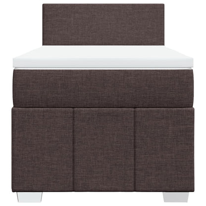 Giroletto a Molle con Materasso Marrone Scuro 100x200cm Tessuto | homemem39