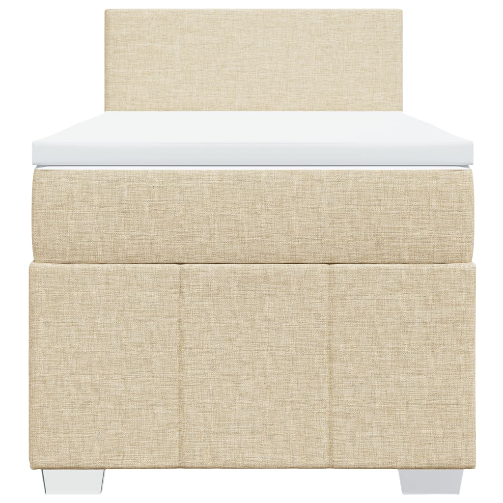 Giroletto a Molle con Materasso Crema 100x200 cm in Tessuto | homemem39