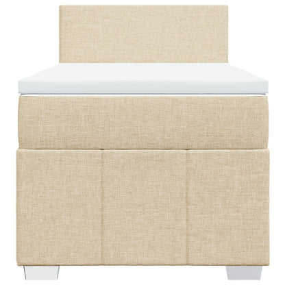 Giroletto a Molle con Materasso Crema 100x200 cm in Tessuto | homemem39
