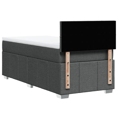 Giroletto a Molle con Materasso Grigio Scuro 100x200 cm Tessuto | homemem39