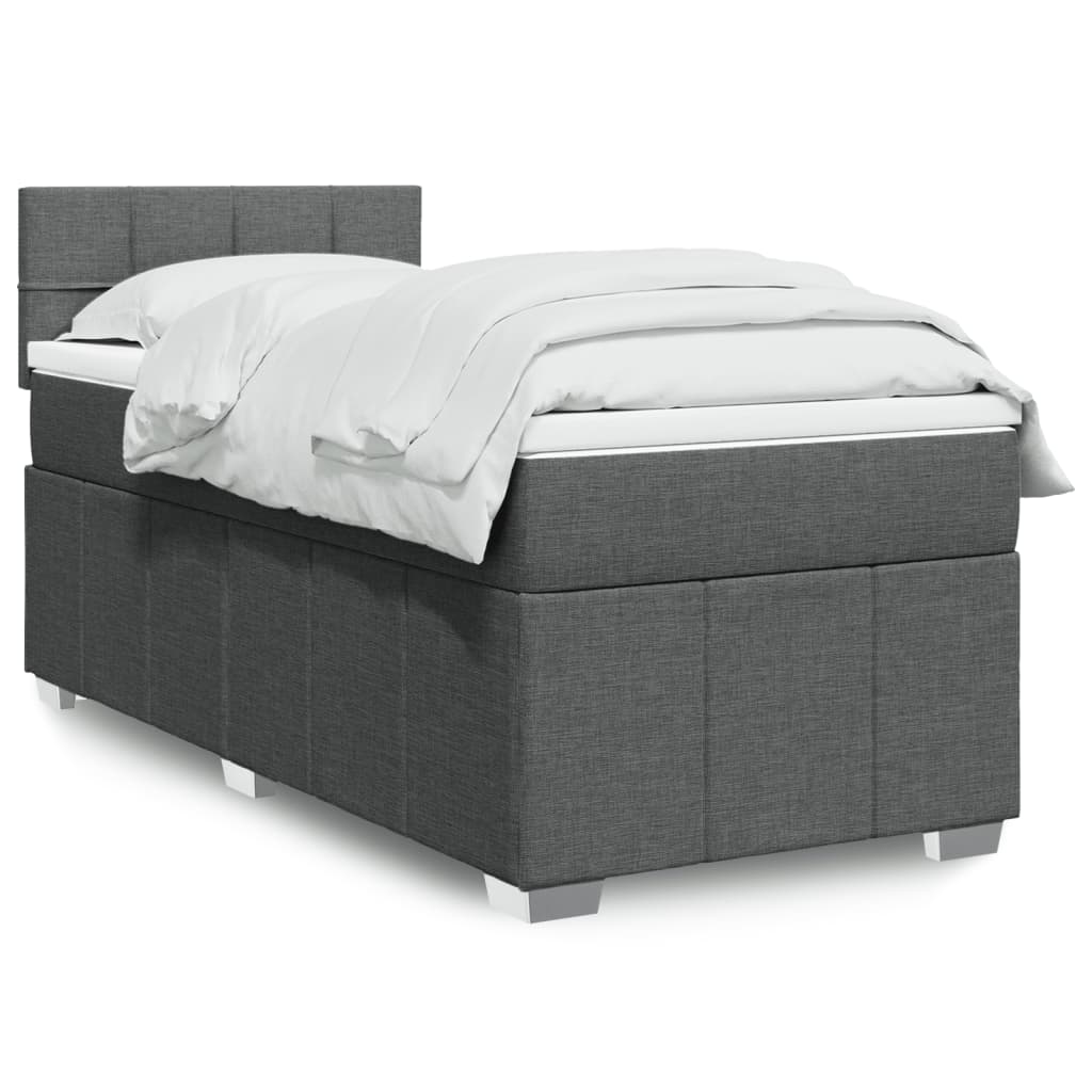 Giroletto a Molle con Materasso Grigio Scuro 100x200 cm Tessuto | homemem39