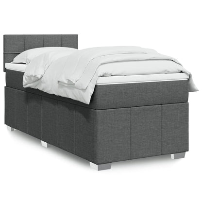 Giroletto a Molle con Materasso Grigio Scuro 100x200 cm Tessuto | homemem39