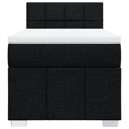 Giroletto a Molle con Materasso Nero 100x200 cm in Tessuto