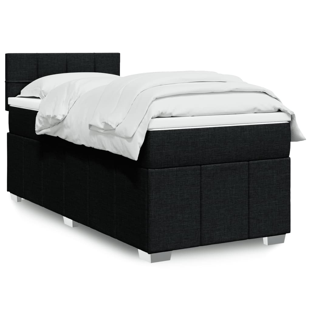 Giroletto a Molle con Materasso Nero 100x200 cm in Tessuto