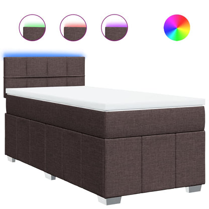 Giroletto a Molle con Materasso Marrone Scuro 100x200cm Tessuto | homemem39