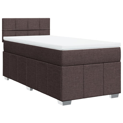 Giroletto a Molle con Materasso Marrone Scuro 100x200cm Tessuto | homemem39