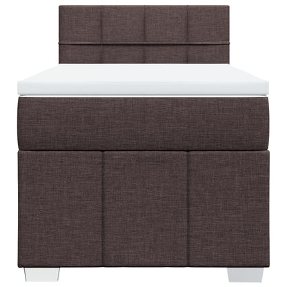 Giroletto a Molle con Materasso Marrone Scuro 100x200cm Tessuto | homemem39