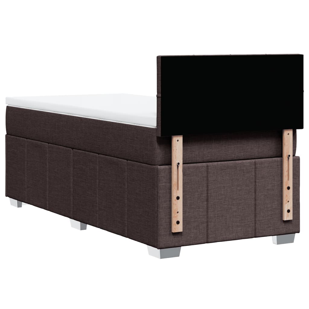 Giroletto a Molle con Materasso Marrone Scuro 100x200cm Tessuto | homemem39