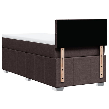 Giroletto a Molle con Materasso Marrone Scuro 100x200cm Tessuto | homemem39