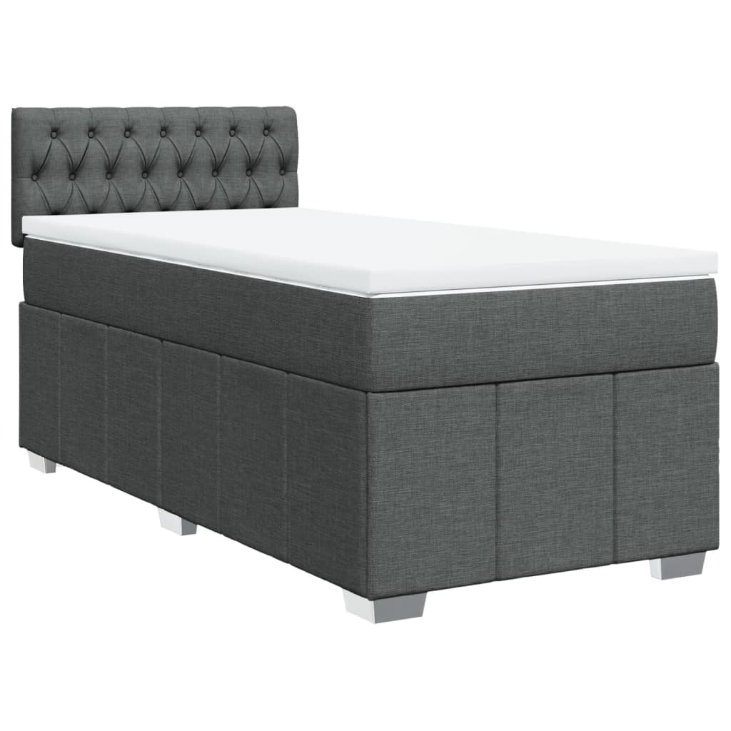 Giroletto a Molle con Materasso Grigio Scuro 100x200 cm Tessuto | homemem39