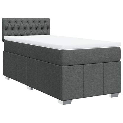 Giroletto a Molle con Materasso Grigio Scuro 100x200 cm Tessuto | homemem39