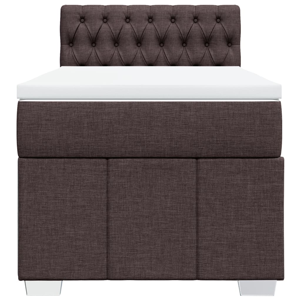 Giroletto a Molle con Materasso Marrone Scuro 100x200cm Tessuto | homemem39
