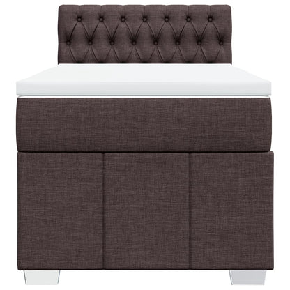 Giroletto a Molle con Materasso Marrone Scuro 100x200cm Tessuto | homemem39