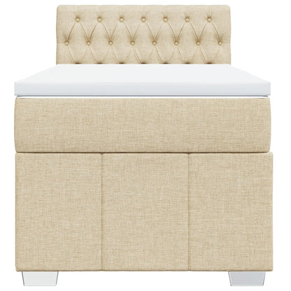 Giroletto a Molle con Materasso Crema 100x200 cm in Tessuto | homemem39