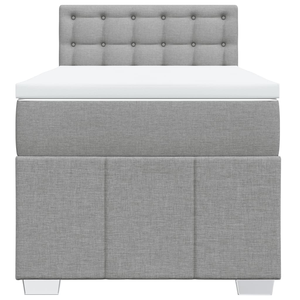 Giroletto a Molle con Materasso Grigio Chiaro100x200 cm Tessuto