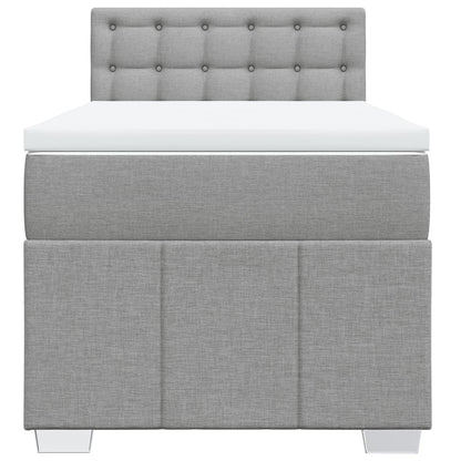 Giroletto a Molle con Materasso Grigio Chiaro100x200 cm Tessuto