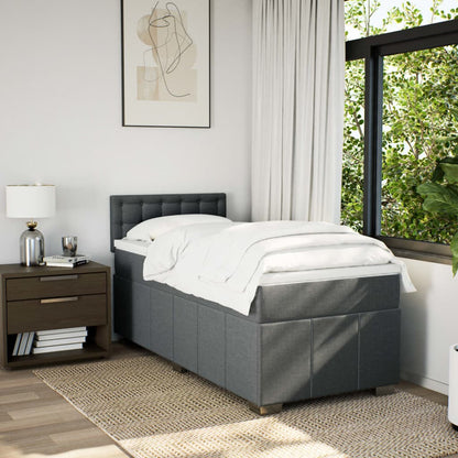 Giroletto a Molle con Materasso Grigio Scuro 100x200 cm Tessuto | homemem39