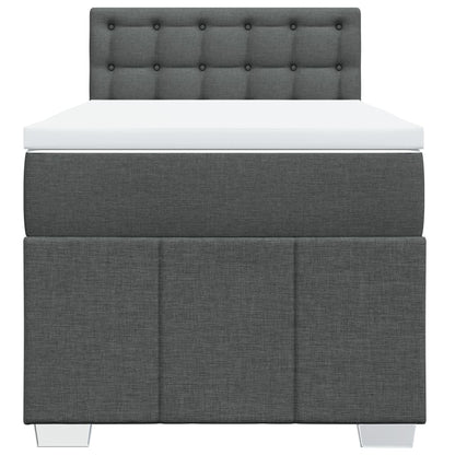 Giroletto a Molle con Materasso Grigio Scuro 100x200 cm Tessuto | homemem39