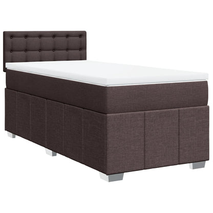 Giroletto a Molle con Materasso Marrone Scuro 100x200cm Tessuto | homemem39